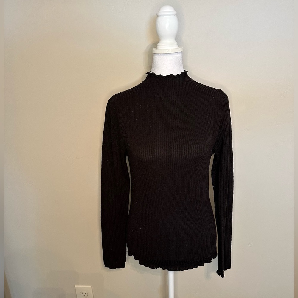 Caution To The Wind Ribbed Mockneck